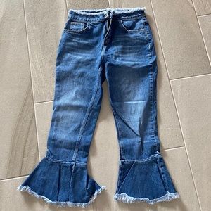 River Island UK Cropped Flair Jean